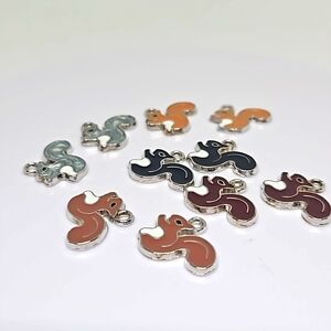 Colorful Squirrel Enamal Charms. Zinc Alloy Pendants